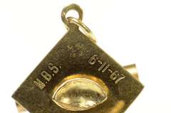 14K Yellow Gold 3D Graduation Cap Graduate Diploma Charm/Pendant