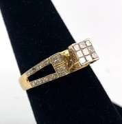 Radiant 10kt Yellow Gold Diamond Cluster Ring