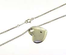 Tiffany & Co Stencil Puff Heart Cotout Pendant on Chain