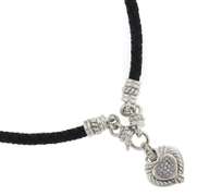 Judith Ripka Heart Enhancer on Braided Leather Cord