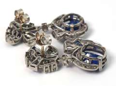 Vibrant Kyanite & Diamond Earrings in 18KT White Gold