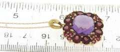 Charming Amethyst and Tourmaline Pendant on Chain
