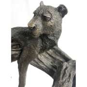 Wildlife African Lion and Baby Bust Bronze Sculpture