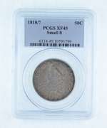 XF45 1818/7 Capped Bust Half Dollar - Small 8 - Graded PCGS