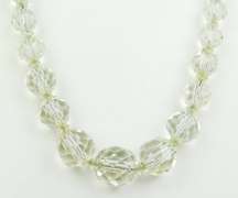 Vintage Sterling Crystal Bead Necklace