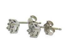 Elegant White Gold Diamond Cluster Earrings