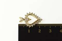10K Yellow Gold Diamond Classic Heart Love Symbol Pendant
