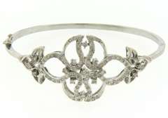Glamorous White Gold Openwork Diamond Bangle Bracelet