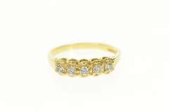 14K Yellow Gold Five Stone Classic Travel Wedding Band Ring