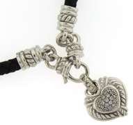 Judith Ripka Heart Enhancer on Braided Leather Cord
