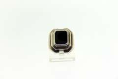 Sterling Silver Black Onyx Square Ring