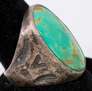 Massive Vintage Turquoise Ring in Sterling Silver