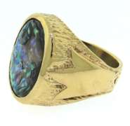 Nice Yellow Gold Abalone Ring