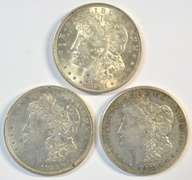 Very nice 1921 P-D-S Morgan Silver Dollars. Last year issue