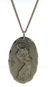 Sterling Silver Oval Pendant on Chain