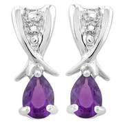 3/4 CARAT AMETHYST 925 STERLING SILVER EARRINGS