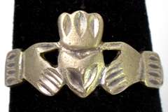 Carved Claddagh Ring in Sterling Silver