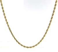 Beautiful Yellow Gold Rope Chain Necklace