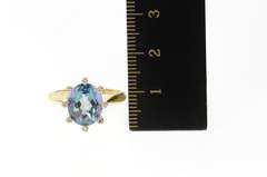 14K Yellow Gold Blue Mystic Topaz Diamond Halo Cocktail Ring