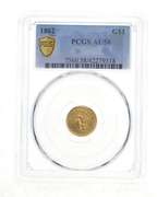 AU58 1862 $1 Indian Princess Head Gold Dollar - Graded PCGS