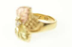 10K Yellow Gold Diamond Inset Black Hills Leaf Statement Ring