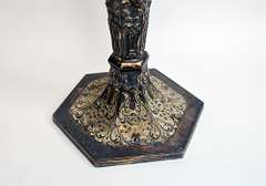 Antique England Tall Silver Plate Footed Vase, Intricately Embossed