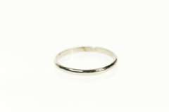 14K White Gold 1.4mm Rounded Simple Plain Child's Band Ring