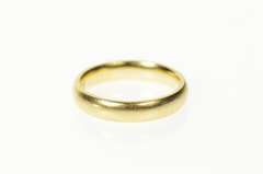 14K Yellow Gold 4.2mm Classic Simple Rounded Wedding Band Ring