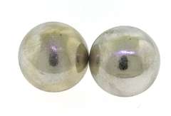 Charming 18kt White Gold Brushed Dome Earrings