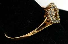Sparkling 0.26CTW Diamond Heart Ring in 14KT Yellow Gold, Size 12-1/4