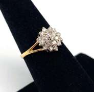 Superb 14kt Yellow Gold Diamond Cluster Ring