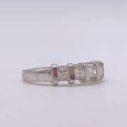 14kt Solid White Gold Diamond Band