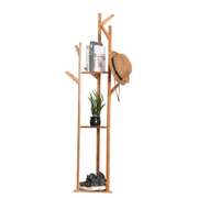 8 Hooks Bamboo Coat Hat Rack Tree-shaped Stand