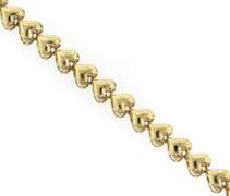Powerful Yellow Gold Puffed Heart Bracelet