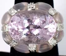 Jaw-Dropping Kunzite Ring in 18KT White Gold