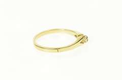 10K Yellow Gold Simple Diamond Solitaire Classic Promise Ring