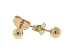 Cute Yellow Gold Ball Stud Earrings