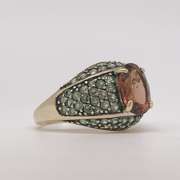 Rare Beautiful Green Amethyst Cocktail Ring in 10kt Solid Gold