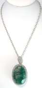 Ravishing Colossal 101.48CTS Natural Emerald & Sapphire Necklace in Sterling Silver