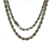 Vintage Sterling Silver Rope Chain Necklace