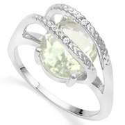 925 STERLING SILVER OV 9*11 MM GREEN AMETHYST WOMEN RING