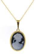 Powerful Yellow Gold Cameo Pendant on Chain