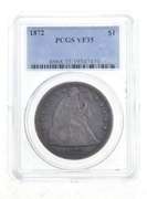 VF35 1872 Seated Liberty Dollar - Graded PCGS
