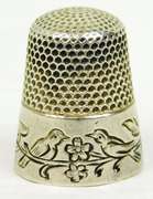 Antique Sterling Silver Thimble - Bird Motif