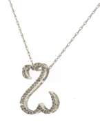 Gorgeous White Gold Diamond Open Heart Pendant on Chain
