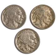 1930 S 1931 S And 1938 D Buffalo Nickels
