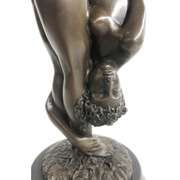 Nude Girl Bending Bronze Figurine