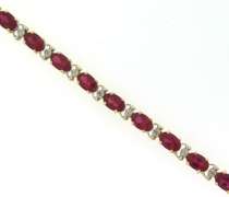 Festive Yellow Gold Rubies and Diamond Tenni Bracelet