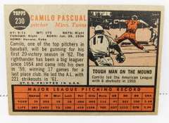 Camilo Pascual 1962 Topps Baseball Card