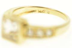 14K Yellow Gold Princess Classic Simple Travel Engagement Ring